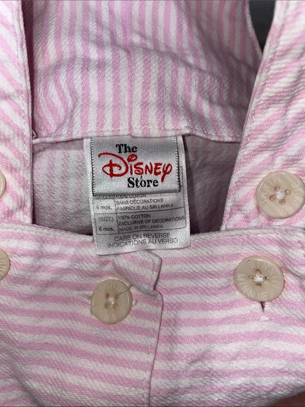 The Disney Store Mickey & Minnie Pink Striped Overalls 6m